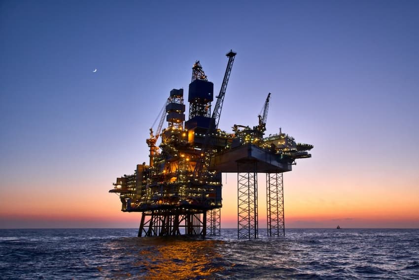 Offshore oil platform at sea